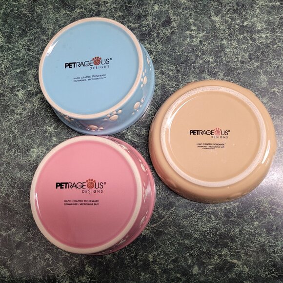 Pet Rage US  3 Small Pet Porcelain Dishes - Picture 5 of 7